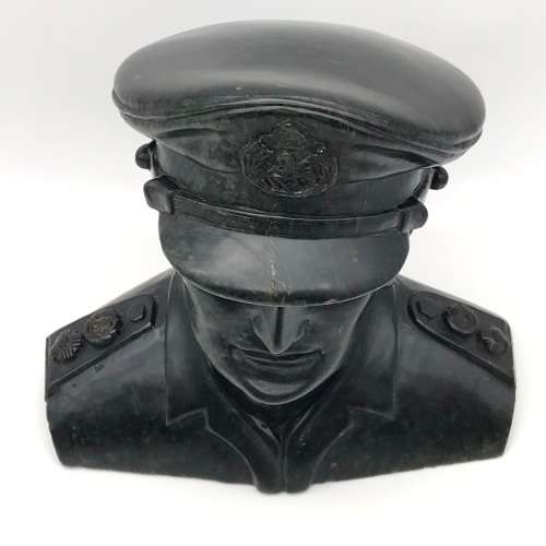 Rhodesian `BSAP Officer` Large Soapstone Bust (Signed)