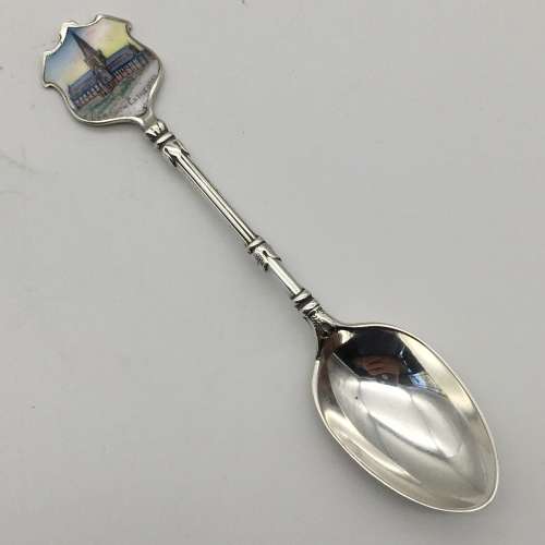 Antique Solid Silver & Enamel Souvenir Spoon (Glasgow Cathedral)