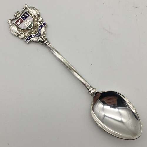 Vintage `Auckland N.Z.` Enamel Souvenir Spoon