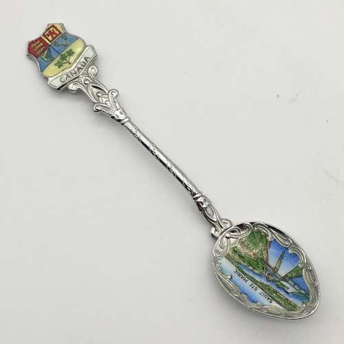 Vintage `Canadian` Enamel Souvenir Spoon (Sault Ste. Marie)