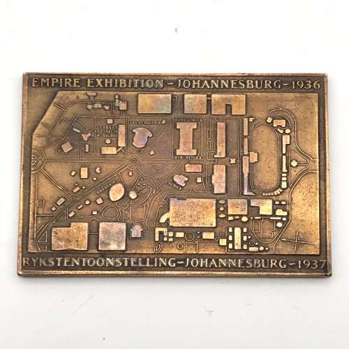 South Africa - Bronze `1936 Empire Exhibition` Plaque (Johannesburg)