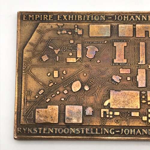 South Africa - Bronze `1936 Empire Exhibition` Plaque (Johannesburg)