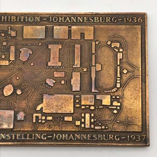 South Africa - Bronze `1936 Empire Exhibition` Plaque (Johannesburg)