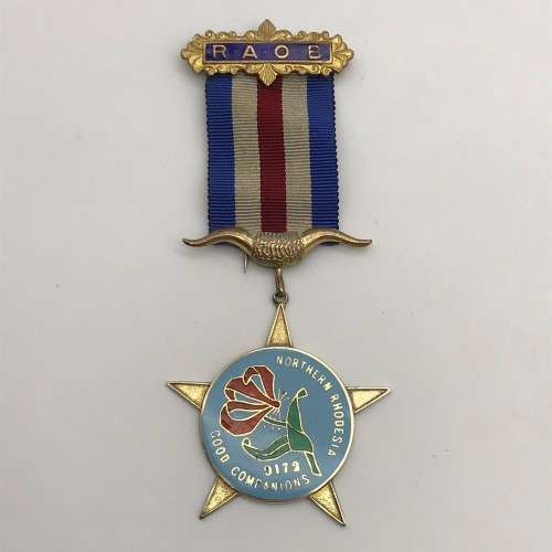 Northern Rhodesia - Solid Silver & Enamel `R.A.O.B.` Medal