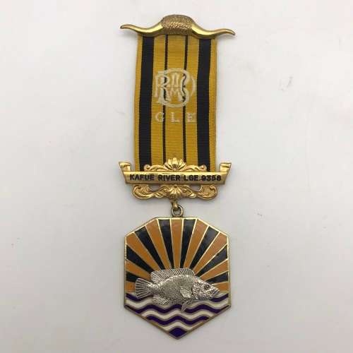 Northern Rhodesia - Solid Silver & Enamel `R.A.O.B.` Medal (Kafue River Lodge)