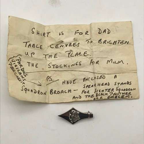 WW2 - Scarce SAAF/RAF `Fighter Squadron` Silver Badge/Pin (Black Panther)