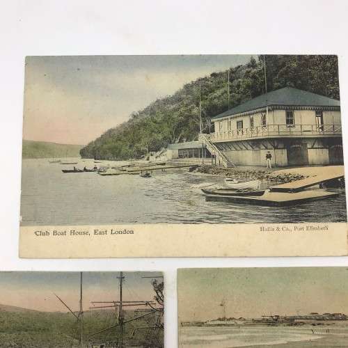 5 Antique Post Cards of `East London - S. Africa` With Stamps (1906/7)