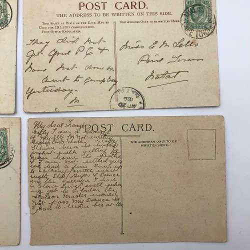 5 Antique Post Cards of `East London - S. Africa` With Stamps (1906/7)