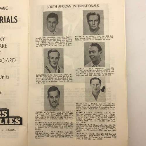 Cricket - `1964 - 65 M.C.C. Tour of South Africa` Brochure (The Rival Captains)