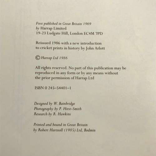`The Noblest Game` - A Book of Fine Cricket Prints