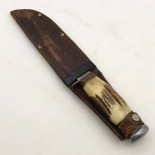 Vintage `William Rodgers` Stag Horn Bowie Knife (I Cut My Way)