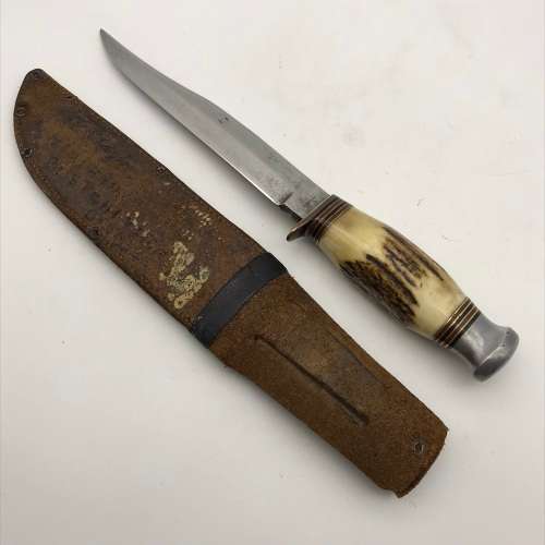 Vintage `William Rodgers` Stag Horn Bowie Knife (I Cut My Way)