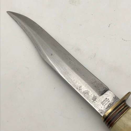 Vintage `William Rodgers` Stag Horn Bowie Knife (I Cut My Way)