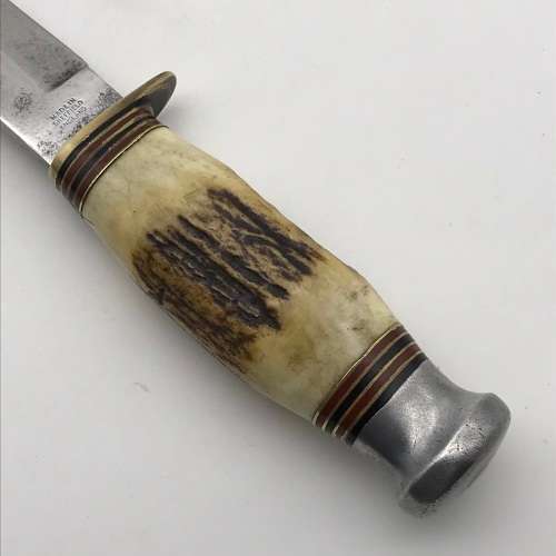 Vintage `William Rodgers` Stag Horn Bowie Knife (I Cut My Way)