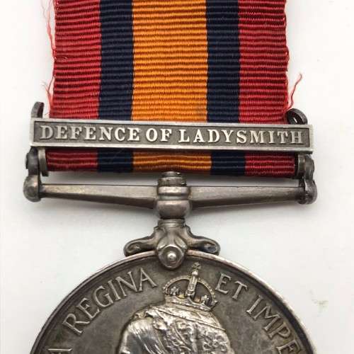 Boer War - Q.S.A. Medal (Def. of. Ladysmith) `A. Peddie - Border M. Rifles`