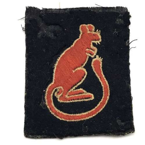 Rare - Original WW2 `Desert Rats` Embroidered Cloth Badge