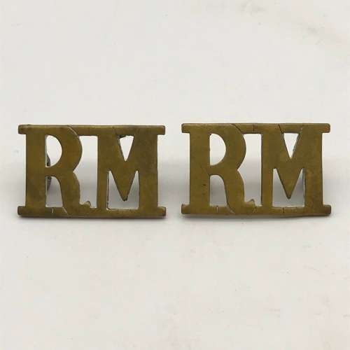 British - `Royal Marines` Pair Shoulder Titles