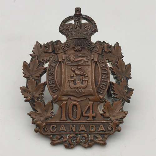 Canada - `104th Bn (New Brunswick) C.E.F` Cap Badge (G.F. HEMSLEY)