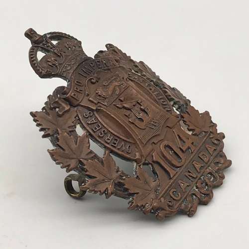 Canada - `104th Bn (New Brunswick) C.E.F` Cap Badge (G.F. HEMSLEY)