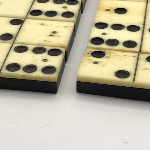 Early Boxed `Ebony & Bone` Dominoes Set