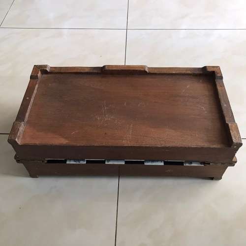 Vintage Oriental Wood Carved Chess Board/Case (Folding with Draws)