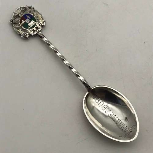 Antique Enamel `Johannesburg` Souvenir Spoon (Transvaal Republic)
