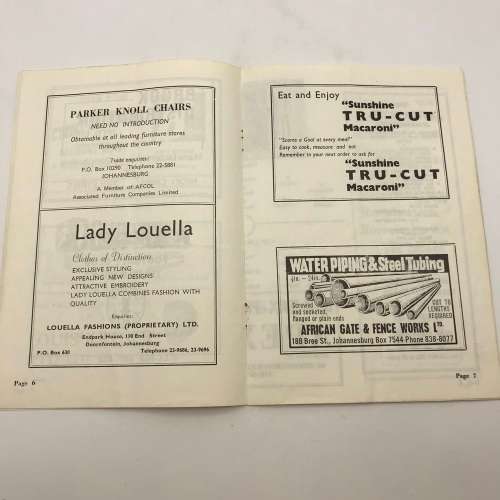 1970 Soccer Program - Rangers VS East London City` Official Program