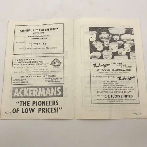 1970 Soccer Program - Rangers VS East London City` Official Program