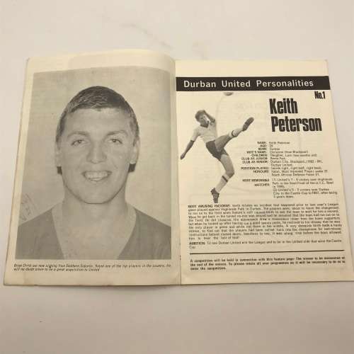 1968 Soccer Program - `Durban United VS Powerlines F.C.` Official Program