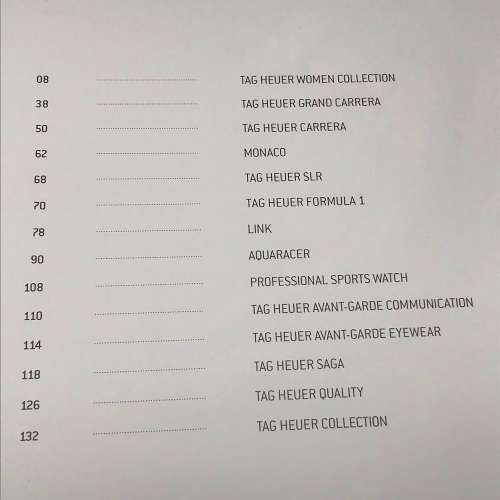 Quality `TAG HEUER` 2008 Watch Catalogue