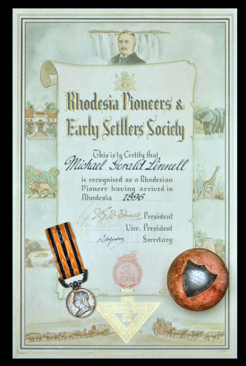 Q.S.A. Medal (Rhodesian Pioneer) `Corp. M.G. Linnell.` - S. RHOD: VOLS: (Rhodesia, Rel. of Mafe
