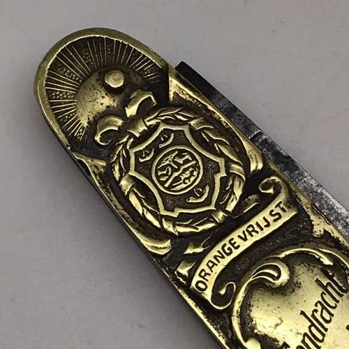 Boer War - Brass `Kruger & De Wet` Pocket Knife