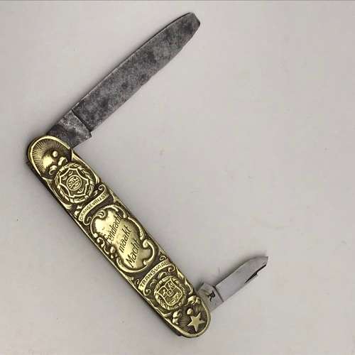 Boer War - Brass `Kruger & De Wet` Pocket Knife