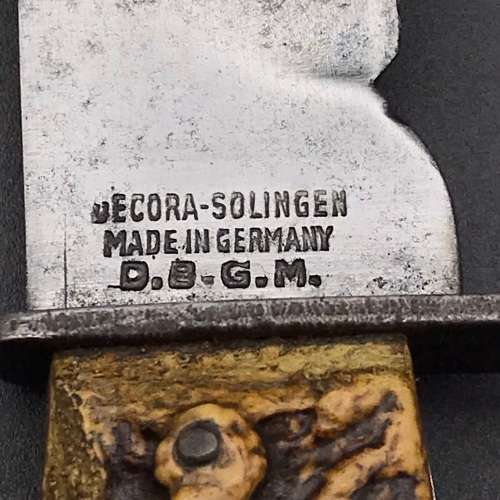 Early `Decora - D.B.G.M.` Multi-Function Hunting Knife (Solingen - Germany)