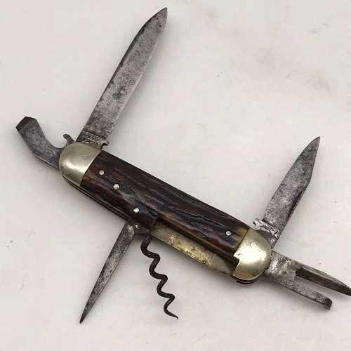 Early `Joseph Westby` Horn Handled Jack Knife (Sheffield)