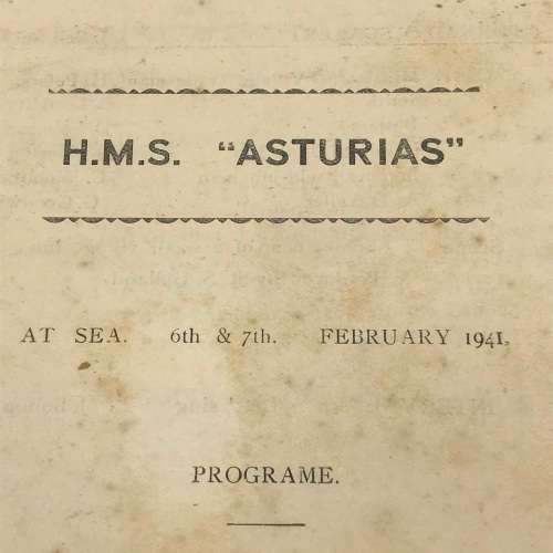 Ships - 1941 `H.M.S ASTURIAS` Programme `The Little Theatre`