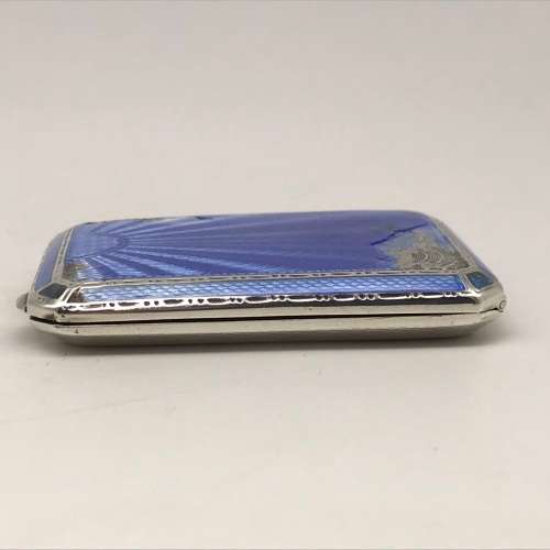 Solid Silver & Enamel `Art Deco` Match Case