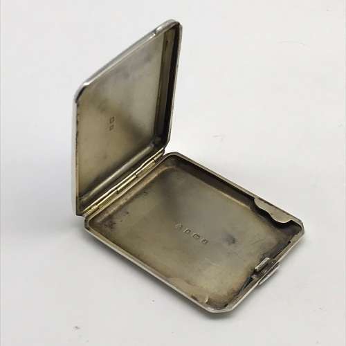 Solid Silver & Enamel `Art Deco` Match Case