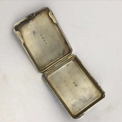 Solid Silver & Enamel `Art Deco` Match Case