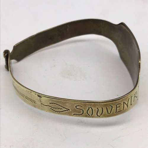 WW2 - POW/Trench Art Brass Bracelet (Cpl. A.W. WOOD)