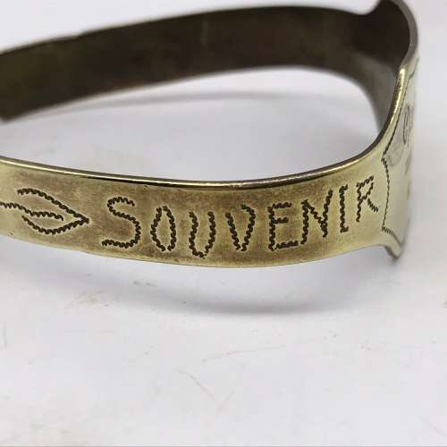 WW2 - POW/Trench Art Brass Bracelet (Cpl. A.W. WOOD)