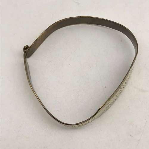 WW2 - POW/Trench Art Brass Bracelet (Cpl. A.W. WOOD)