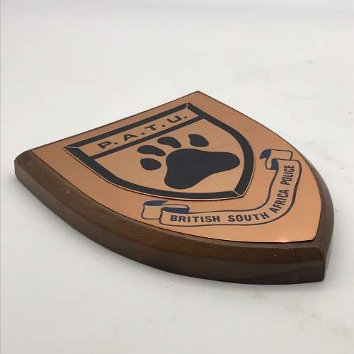 Rhodesia - `P.A.T.U` (BSAP) Wood & Copper Plaque