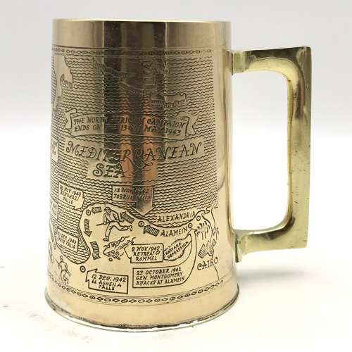 WW2 - Engraved Brass `North Africa Campaign` Souvenir Tankard