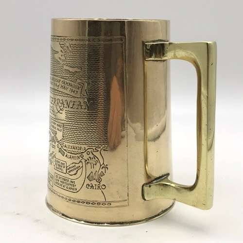 WW2 - Engraved Brass `North Africa Campaign` Souvenir Tankard