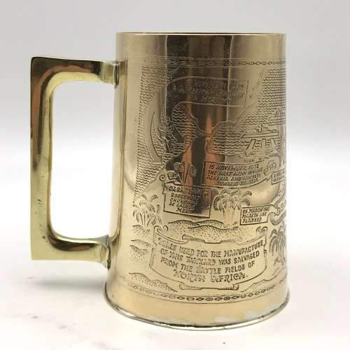 WW2 - Engraved Brass `North Africa Campaign` Souvenir Tankard