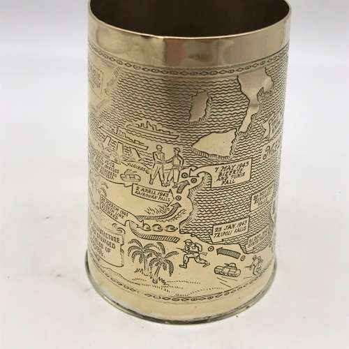WW2 - Engraved Brass `North Africa Campaign` Souvenir Tankard