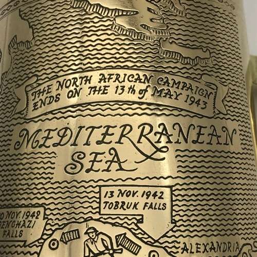WW2 - Engraved Brass `North Africa Campaign` Souvenir Tankard
