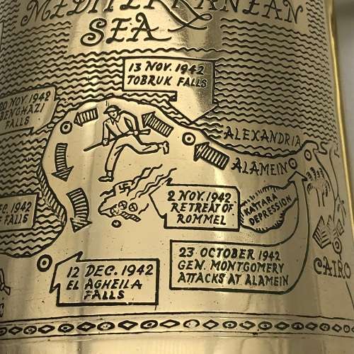 WW2 - Engraved Brass `North Africa Campaign` Souvenir Tankard