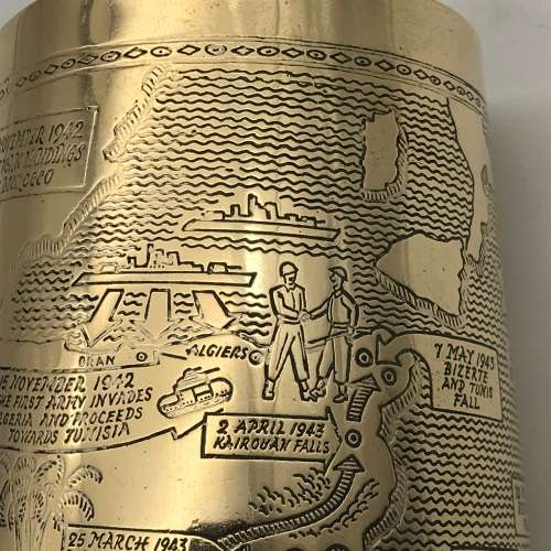 WW2 - Engraved Brass `North Africa Campaign` Souvenir Tankard
